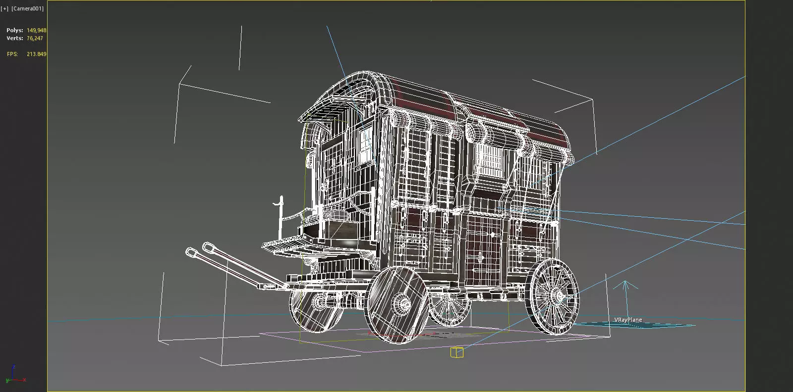 Medieval vehicle carriage 3D model_8