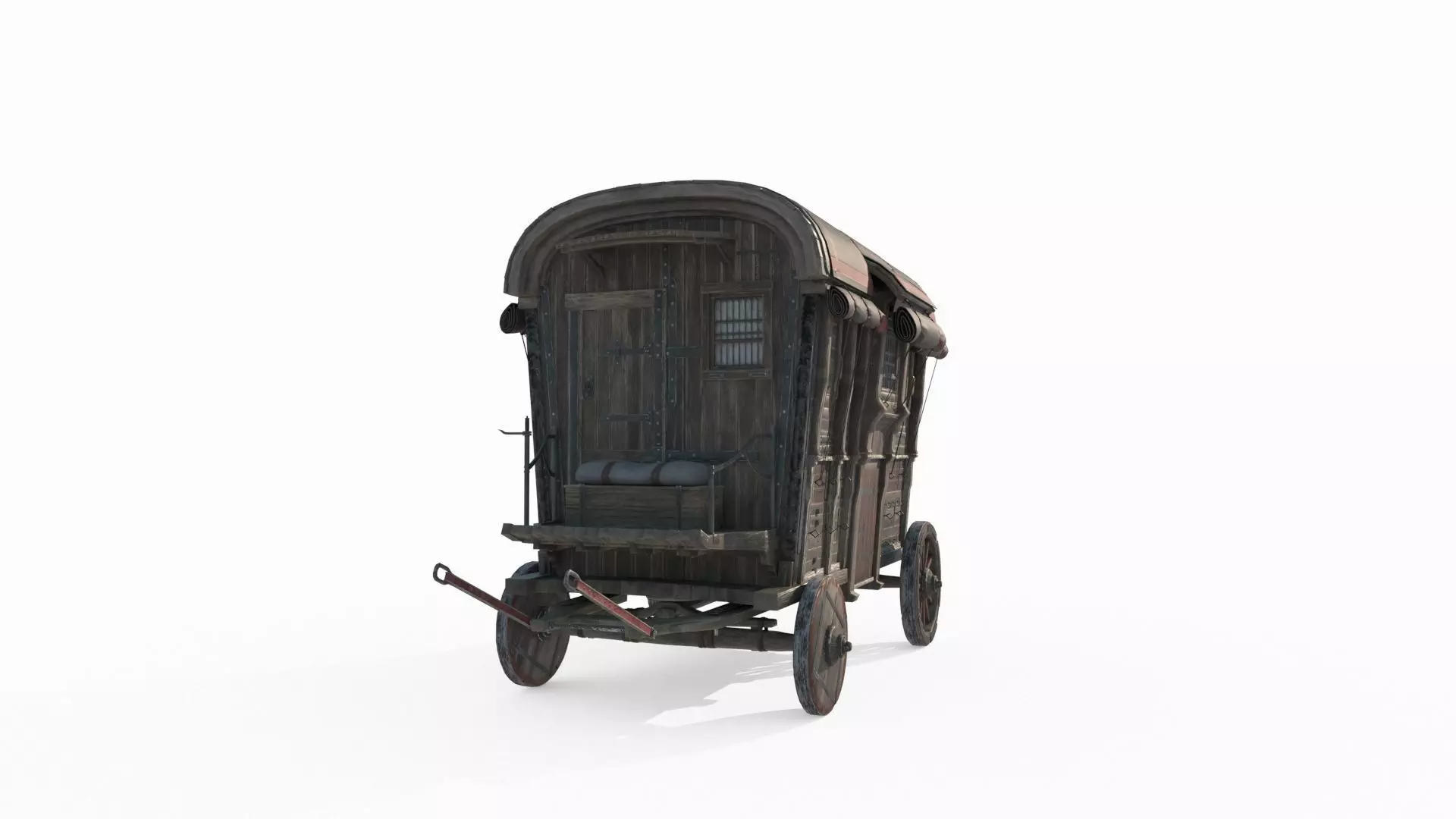 Medieval vehicle carriage 3D model_1