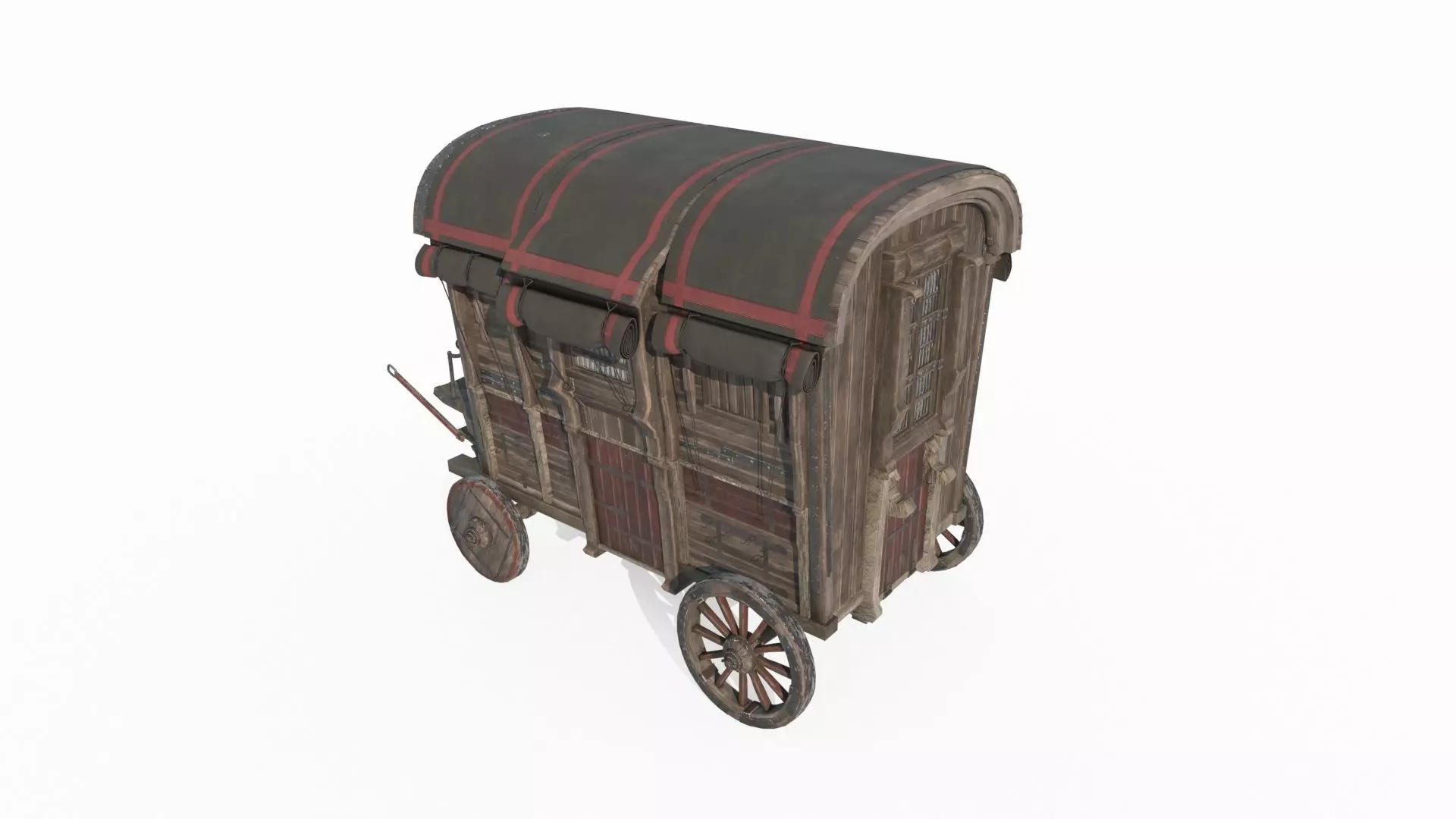 Medieval vehicle carriage 3D model_4