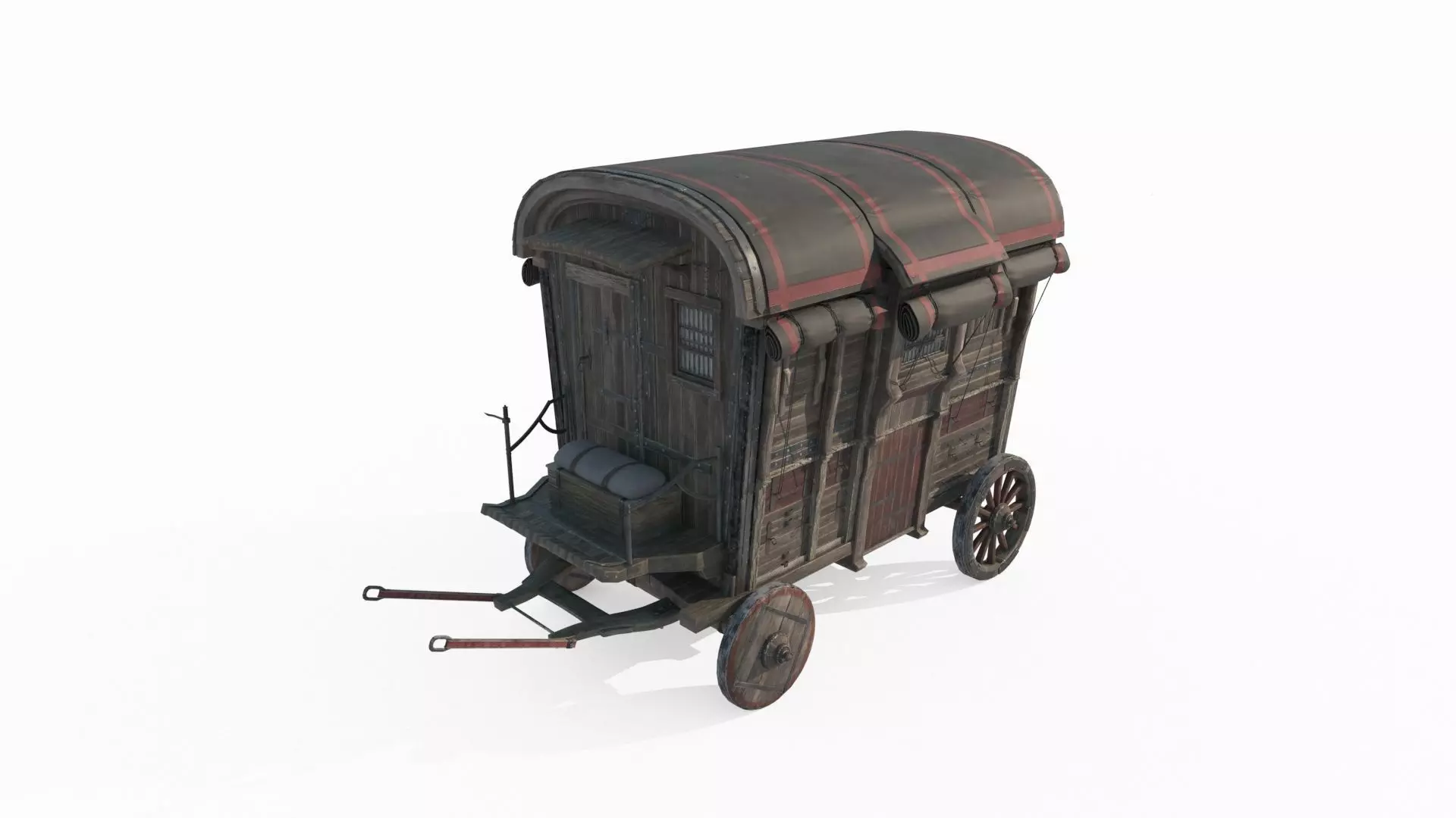 Medieval vehicle carriage 3D model_5