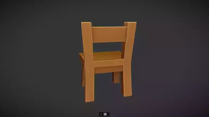 Simple wooden chair cartoon style