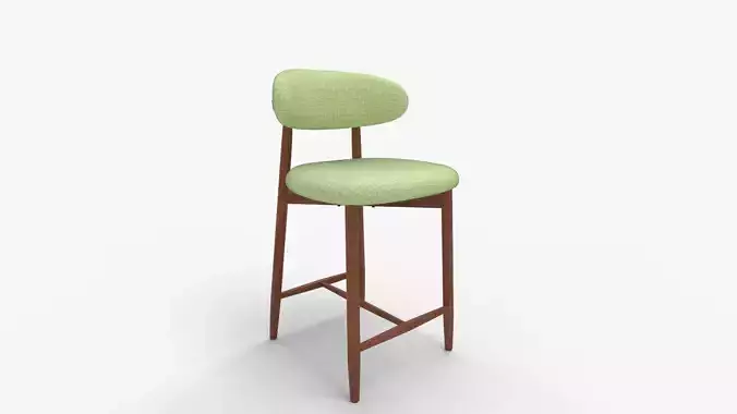 COLAMY Upholstered Wooden Bar Stool