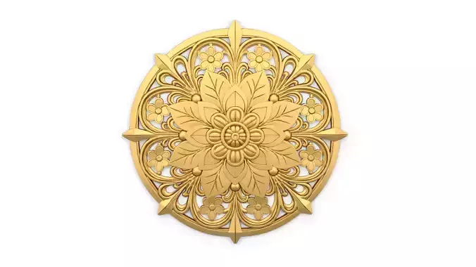 Classic circular carved decor onlay stl 01