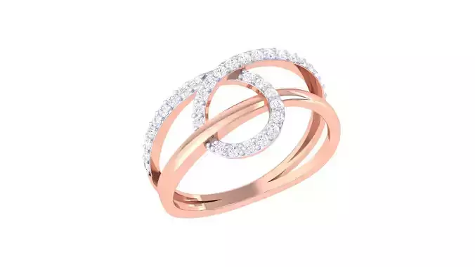 Modern Overlapping Circle Diamond Ring