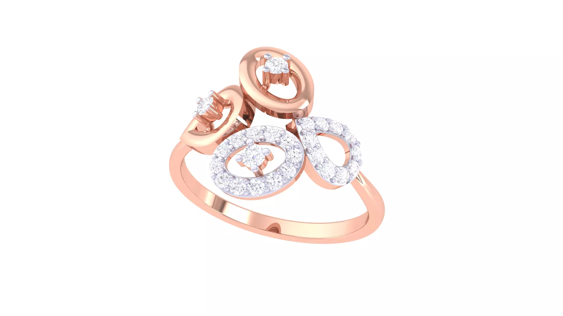Four Motif Diamond Ring 3D print model
