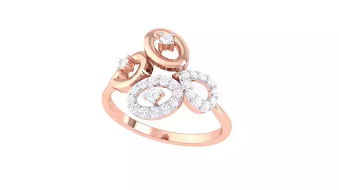 Four Motif Diamond Ring 3D print model