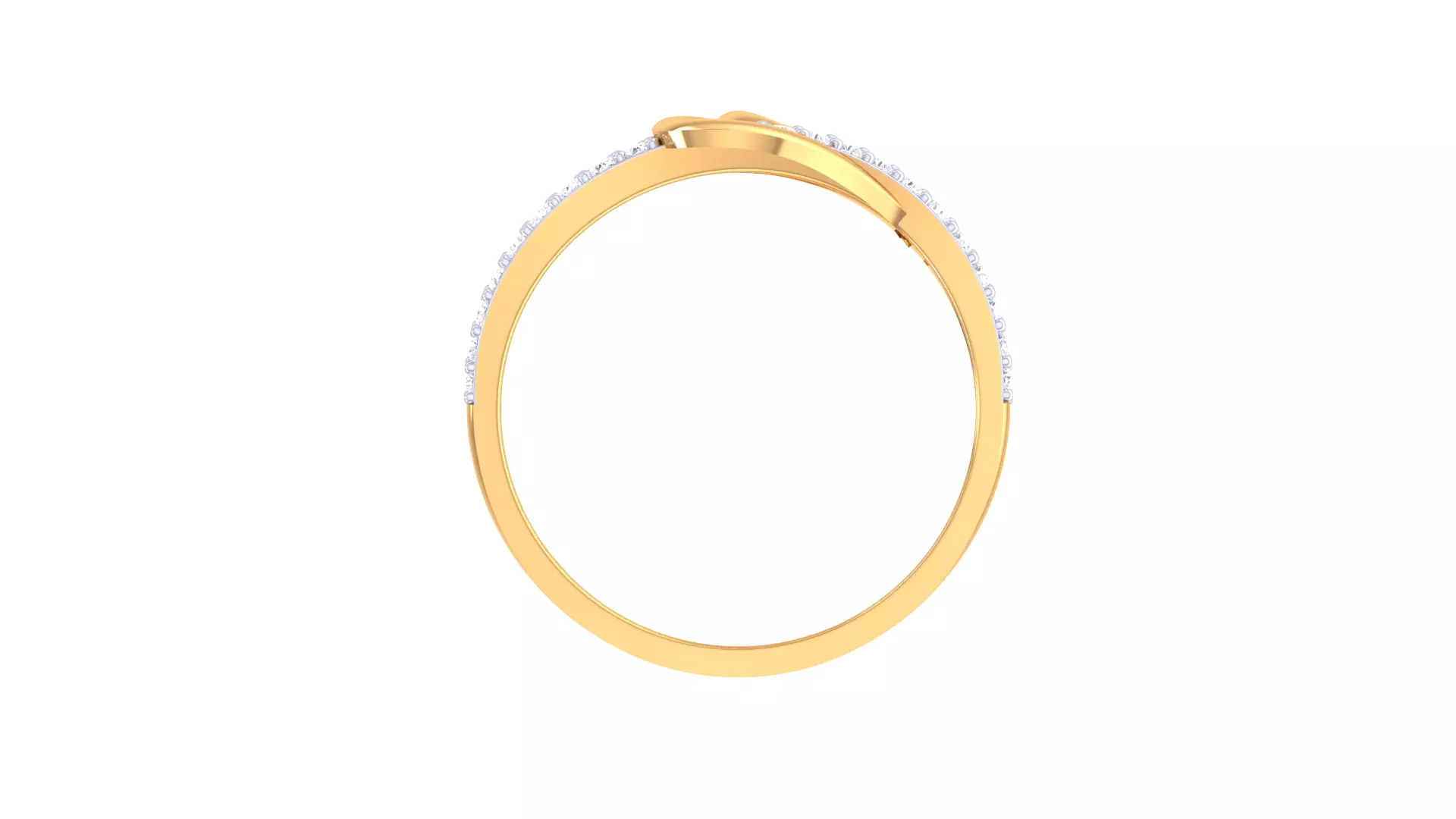 Double Curve Diamond Ring 3D print model_4