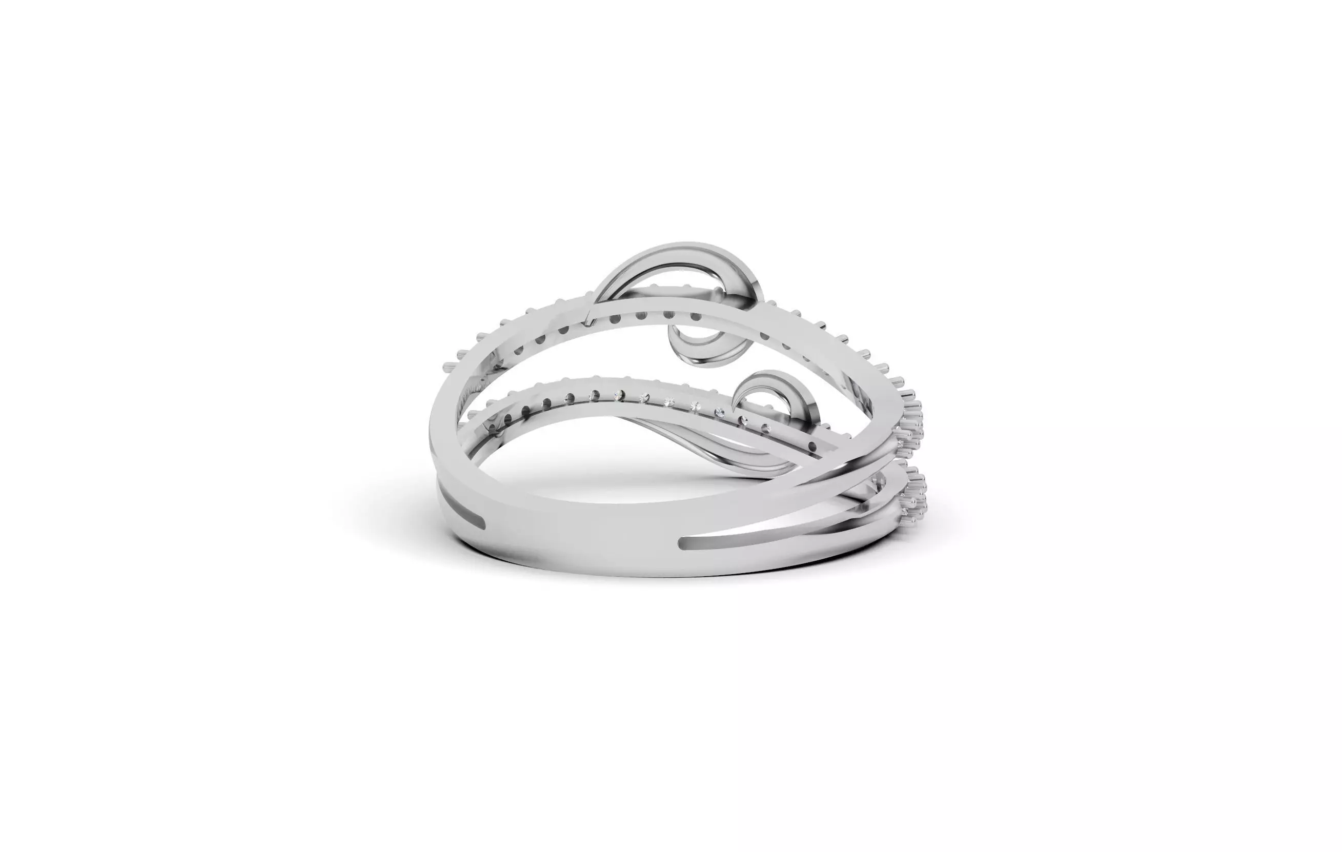 Double Curve Diamond Ring 3D print model_11