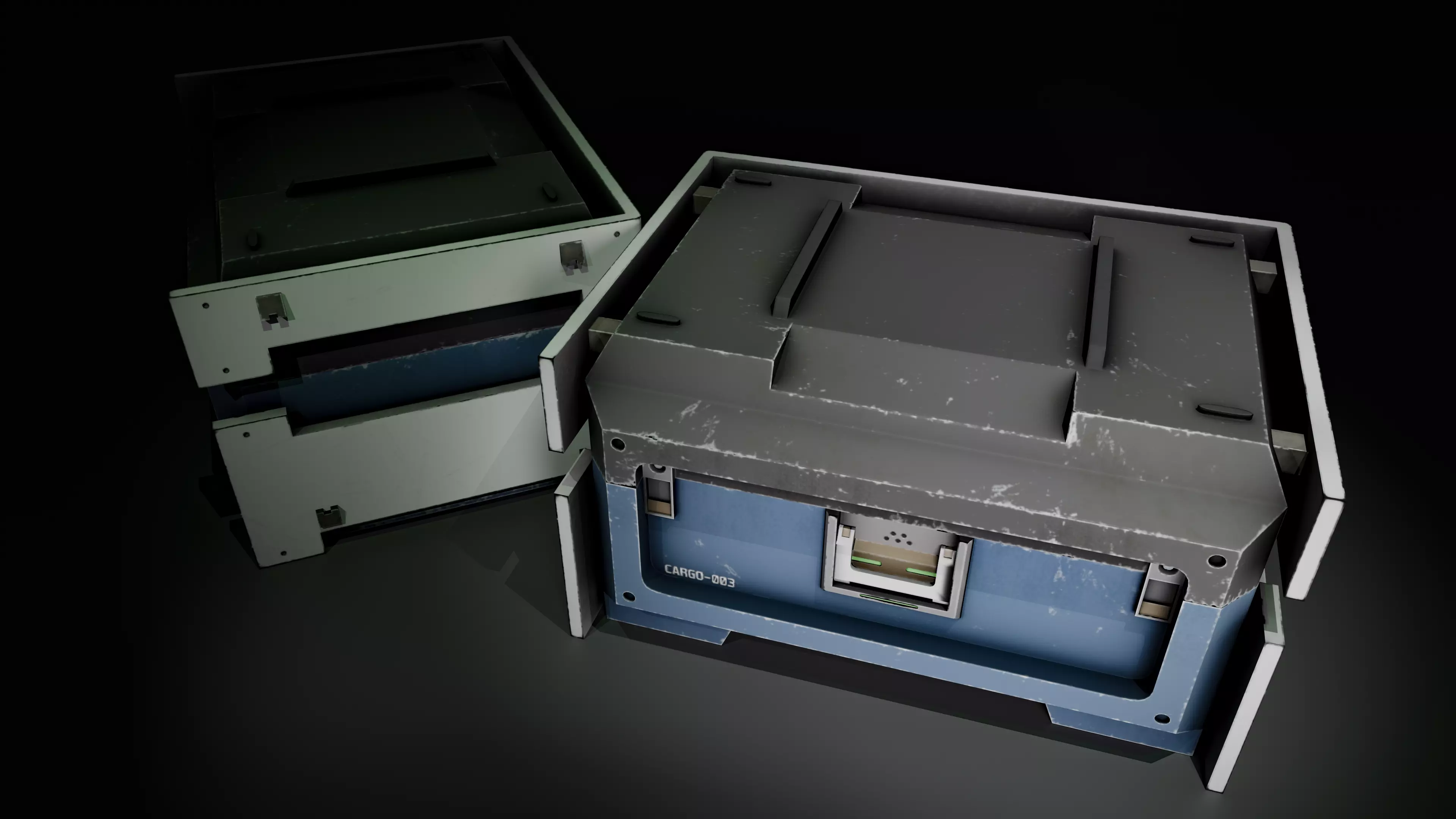 SCI-FI Container Game Ready Low-poly 3D model