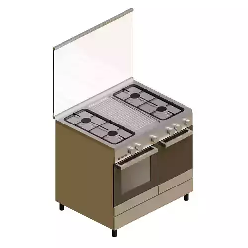 Big Freestanding Cooker 3D model