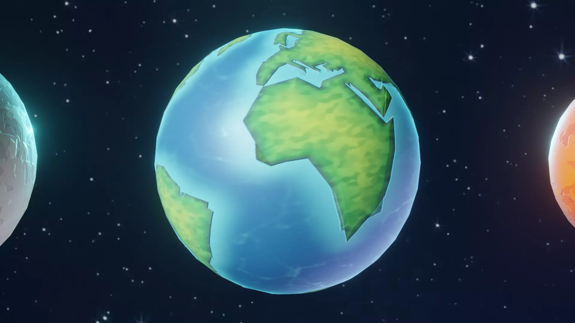 Stylized Solar System 3D Model With 25 Sci Fi Music Tracks Low-poly 3D model_9