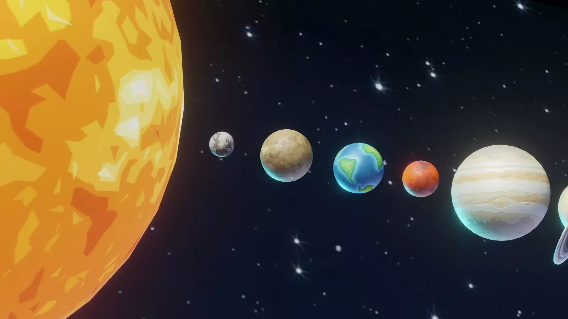 Stylized Solar System 3D Model With 25 Sci Fi Music Tracks Low-poly 3D model_16