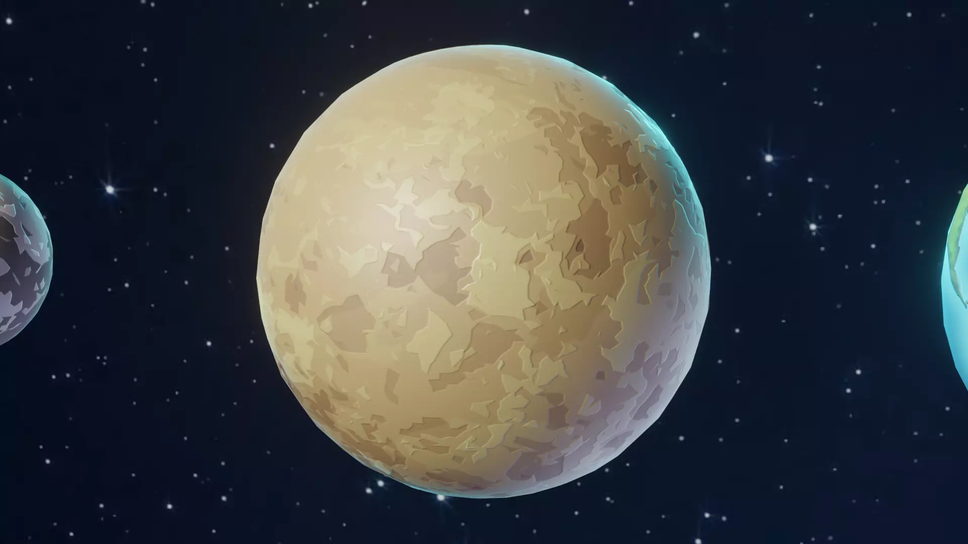 Stylized Solar System 3D Model With 25 Sci Fi Music Tracks Low-poly 3D model_8