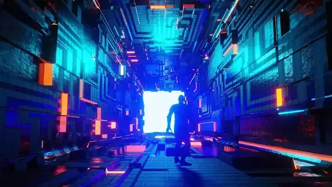 Sci-Fi Tunnel Environment 3D model