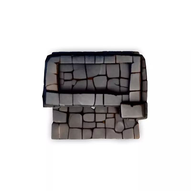 Stylized Stone Gate Game Asset Low-poly 3D model_7