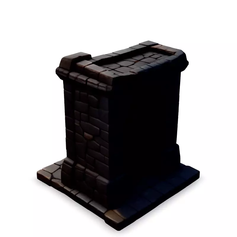 Stylized Stone Gate Game Asset Low-poly 3D model_4