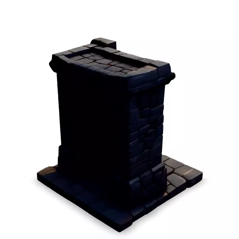 Stylized Stone Gate Game Asset Low-poly 3D model_5