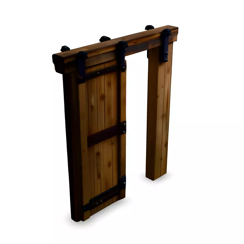 Realistic Sliding Barn Door 3D Model Low-poly 3D model_4