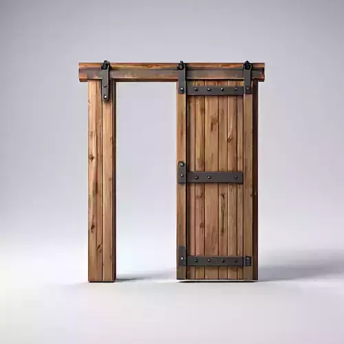 Realistic Sliding Barn Door 3D Model Low-poly 3D model Realistic Sliding Barn Door 3D Model Low-poly 3D model
