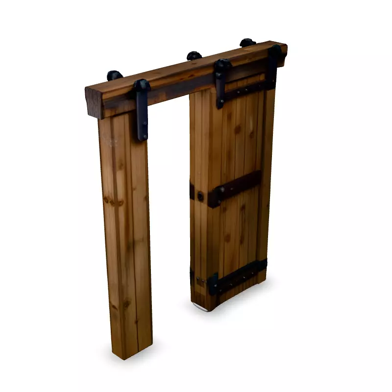 Realistic Sliding Barn Door 3D Model Low-poly 3D model_2