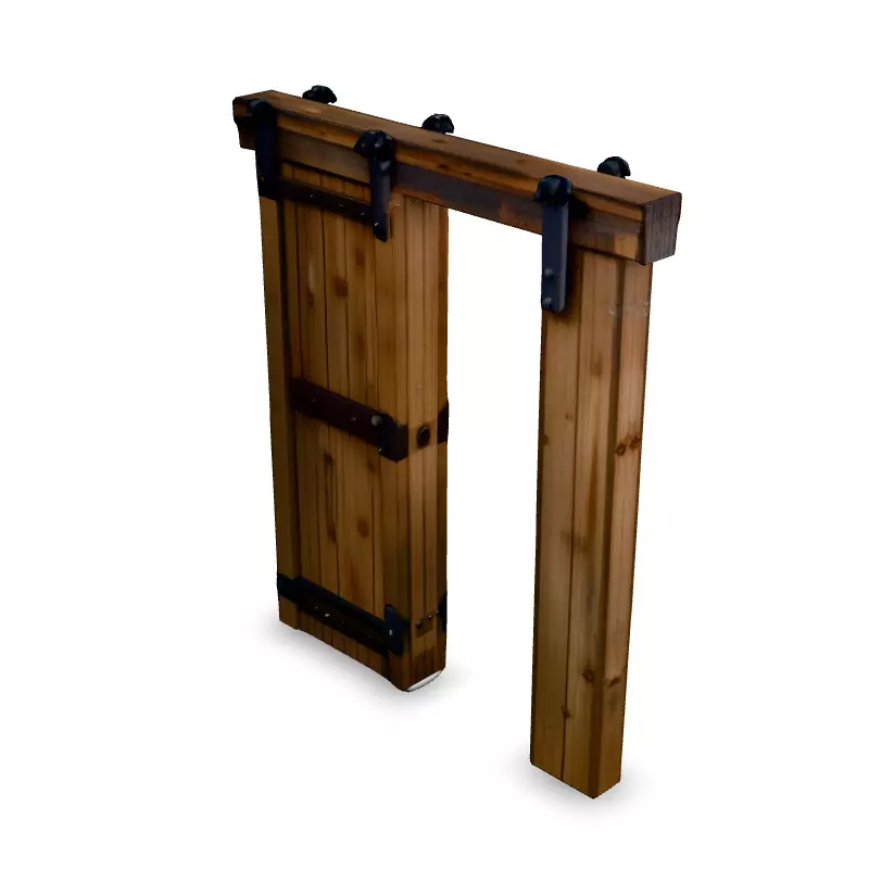 Realistic Sliding Barn Door 3D Model Low-poly 3D model_5
