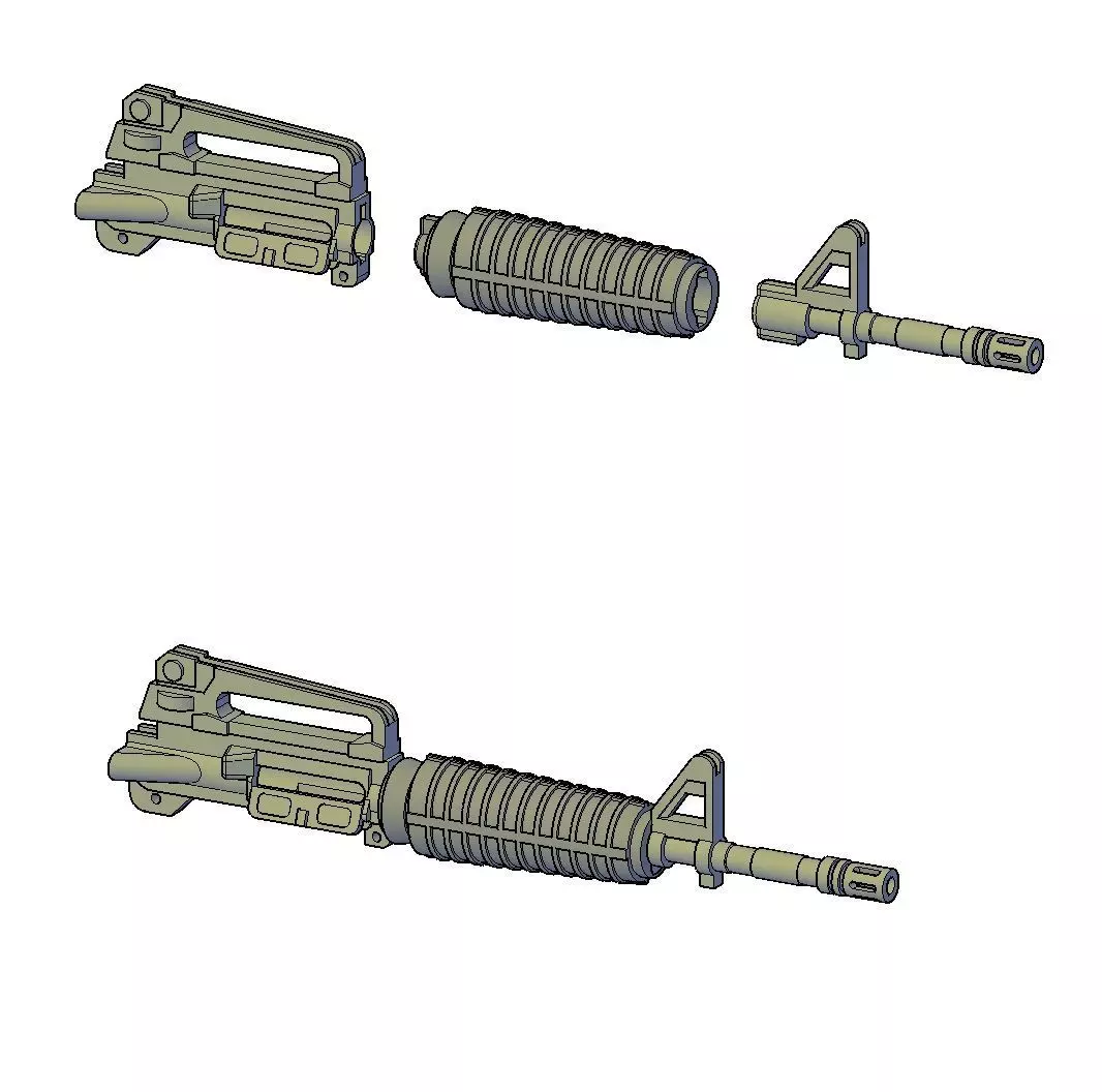 M4 ASSAULT RIFLE AND SNIPER SCOPE 3D print model_4