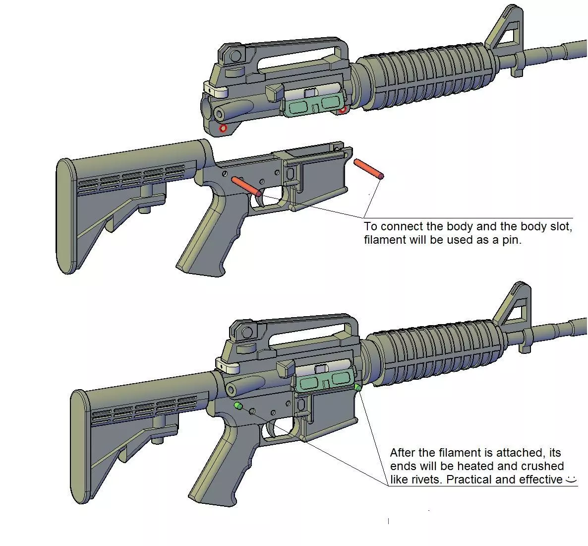 M4 ASSAULT RIFLE AND SNIPER SCOPE 3D print model_8