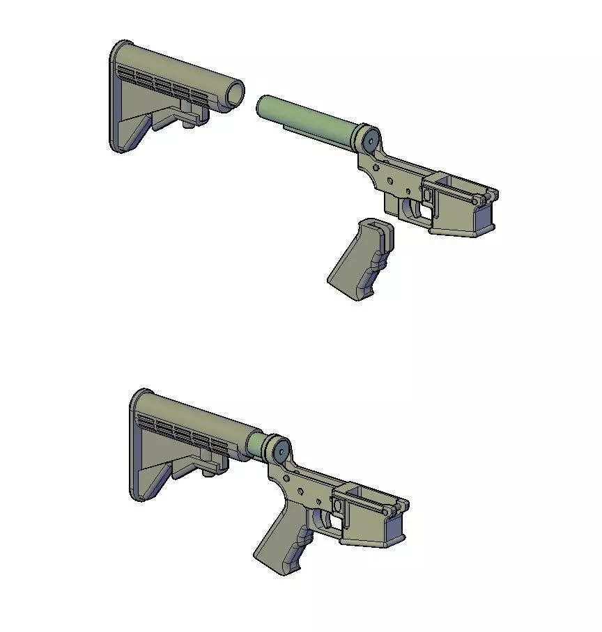 M4 ASSAULT RIFLE AND SNIPER SCOPE 3D print model_6
