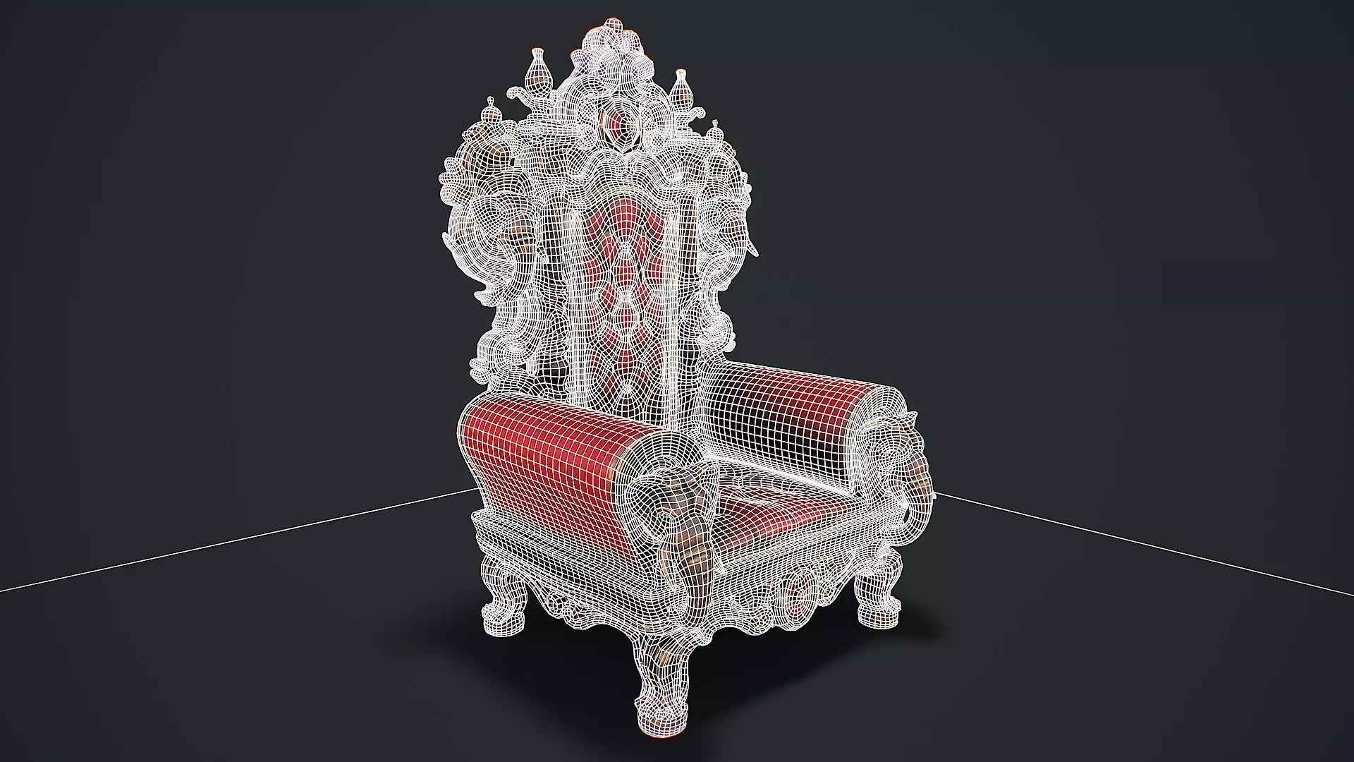 Fantasy Throne 2 game ready 3d model Low-poly 3D model_6