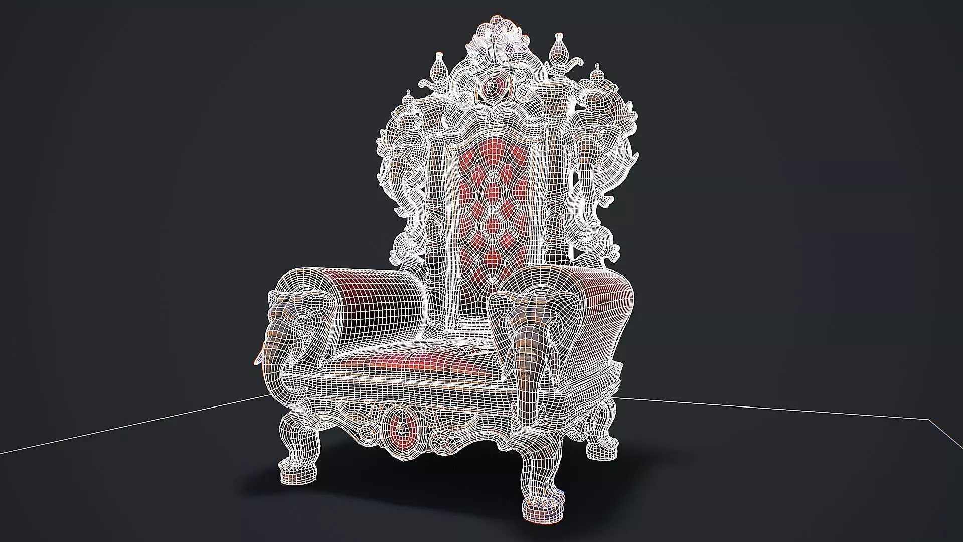 Fantasy Throne 2 game ready 3d model Low-poly 3D model_8