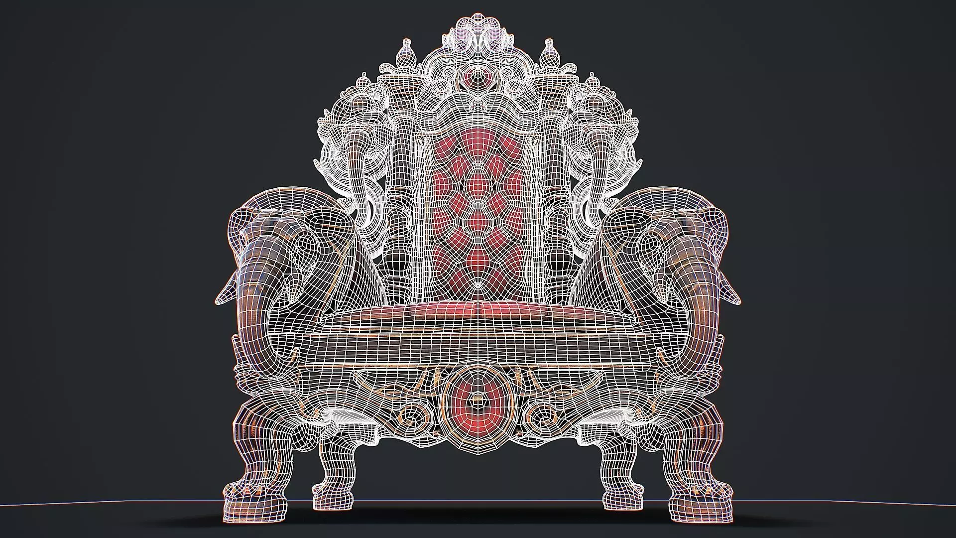 Fantasy Throne 2 game ready 3d model Low-poly 3D model_12