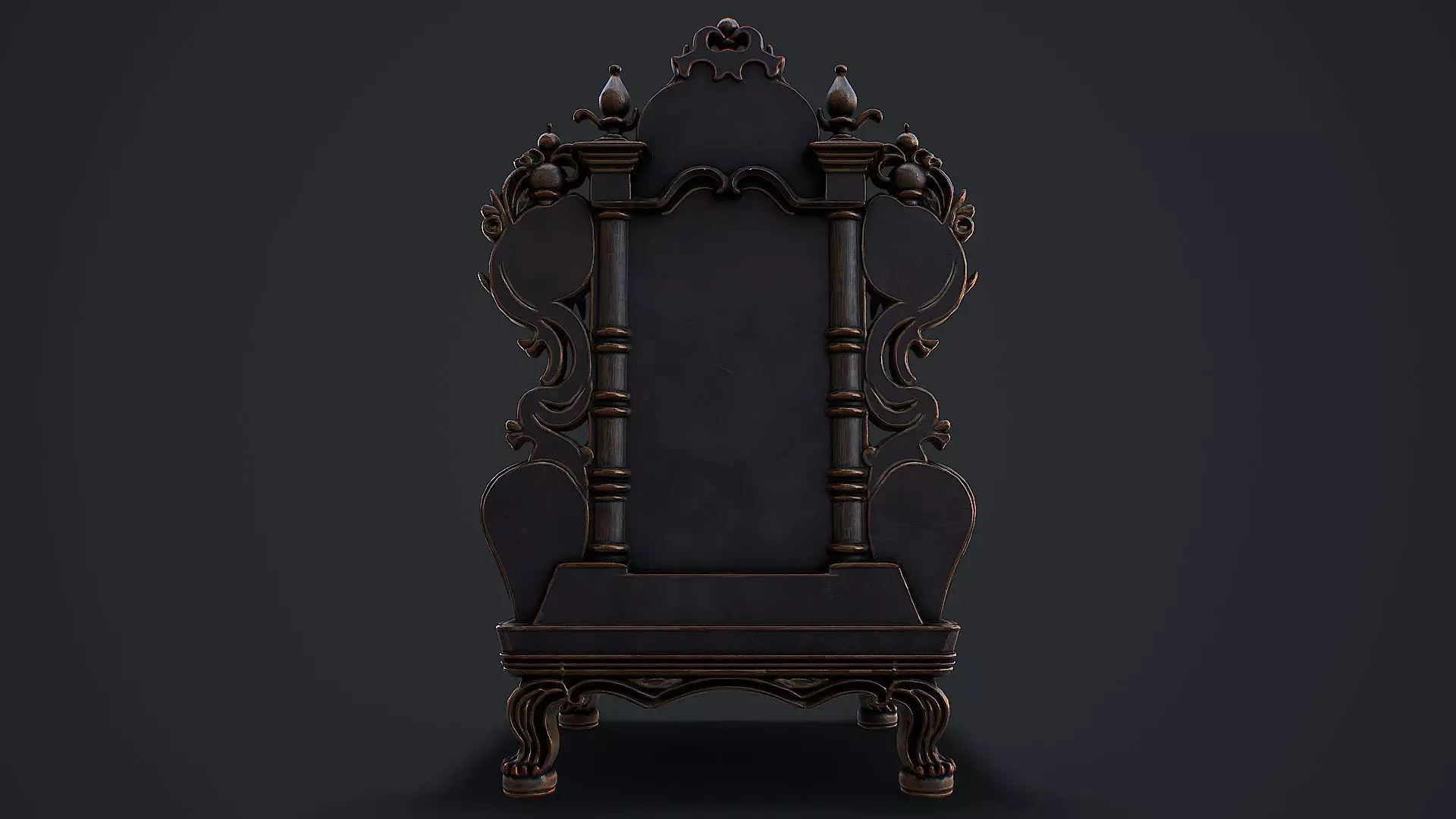 Fantasy Throne 2 game ready 3d model Low-poly 3D model_10