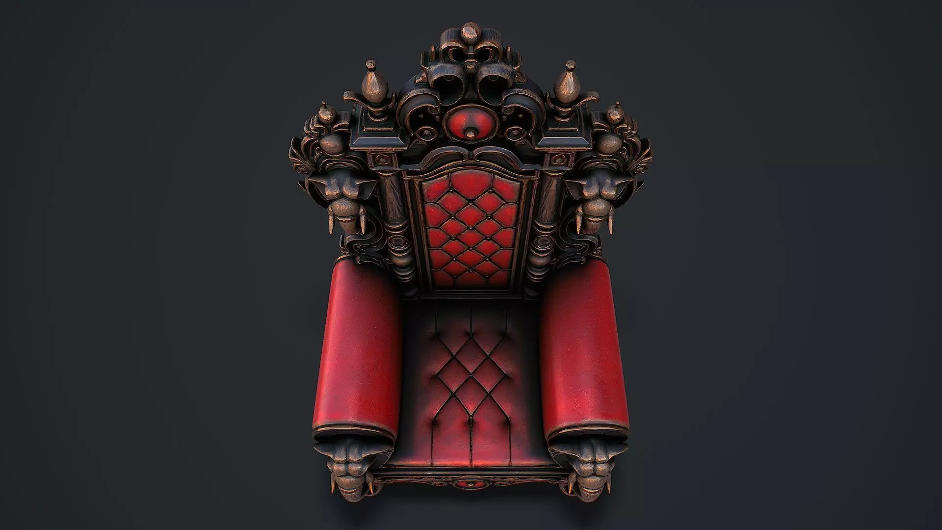 Fantasy Throne 2 game ready 3d model Low-poly 3D model_9