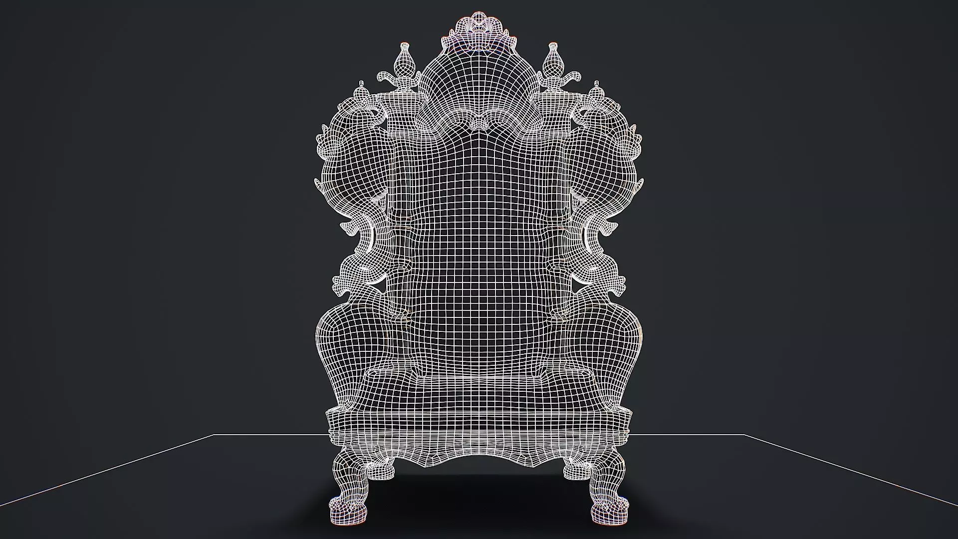 Fantasy Throne 2 game ready 3d model Low-poly 3D model_13