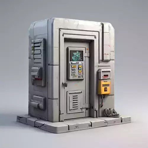 SciFi Utility Kiosk Game Asset Low-poly 3D model