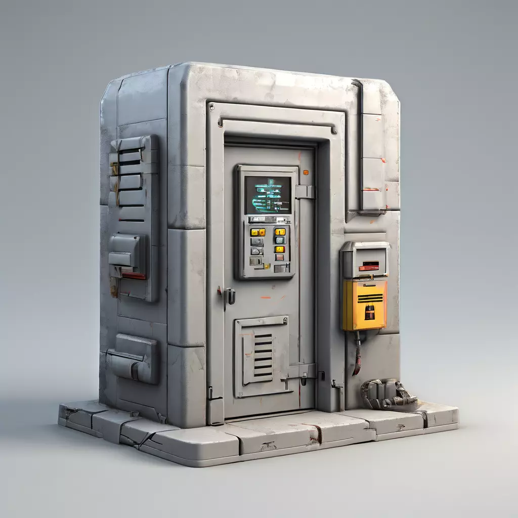 SciFi Utility Kiosk Game Asset Low-poly 3D model_0