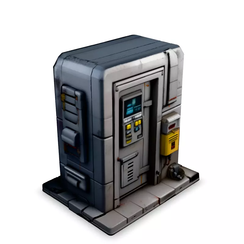 SciFi Utility Kiosk Game Asset Low-poly 3D model_2