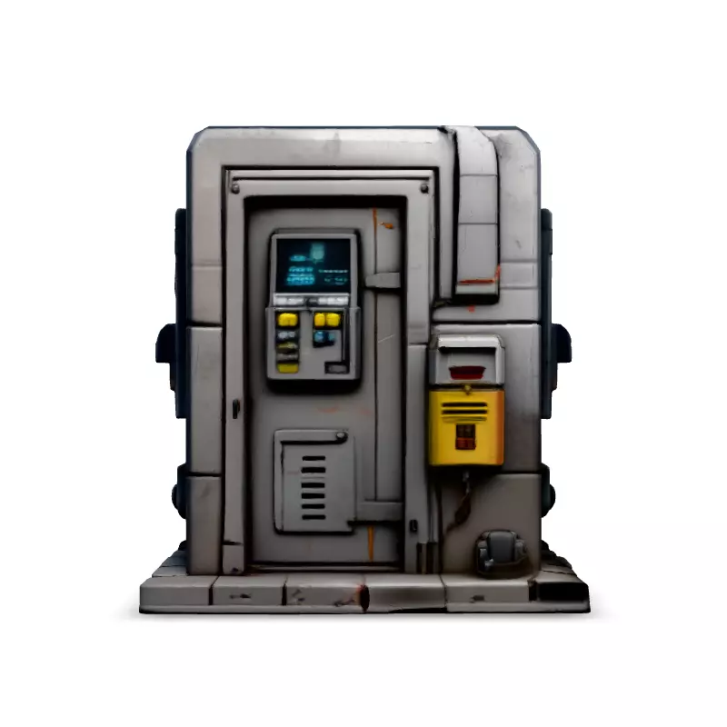 SciFi Utility Kiosk Game Asset Low-poly 3D model_3