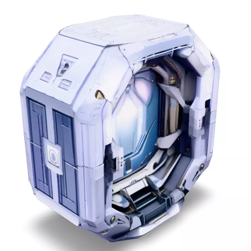 SciFi Airlock Entrance HighPoly Low-poly 3D model_2