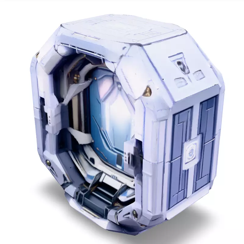 SciFi Airlock Entrance HighPoly Low-poly 3D model_1