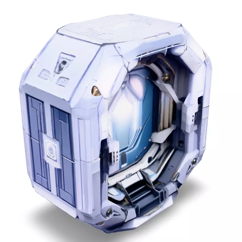 SciFi Airlock Entrance HighPoly Low-poly 3D model_4