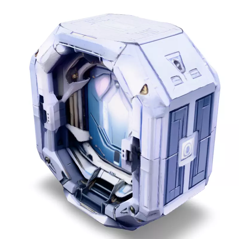 SciFi Airlock Entrance HighPoly Low-poly 3D model_5