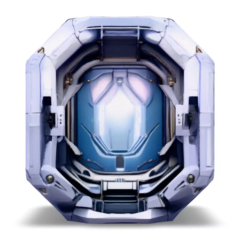 SciFi Airlock Entrance HighPoly Low-poly 3D model_3