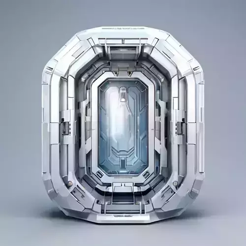SciFi Airlock Entrance HighPoly Low-poly 3D model