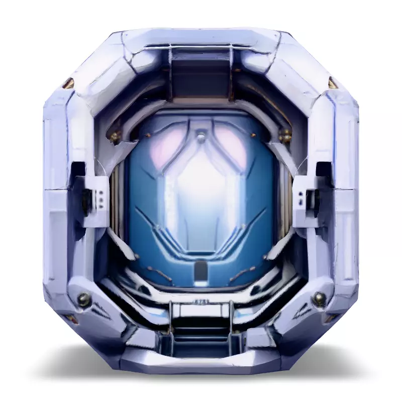 SciFi Airlock Entrance HighPoly Low-poly 3D model_6