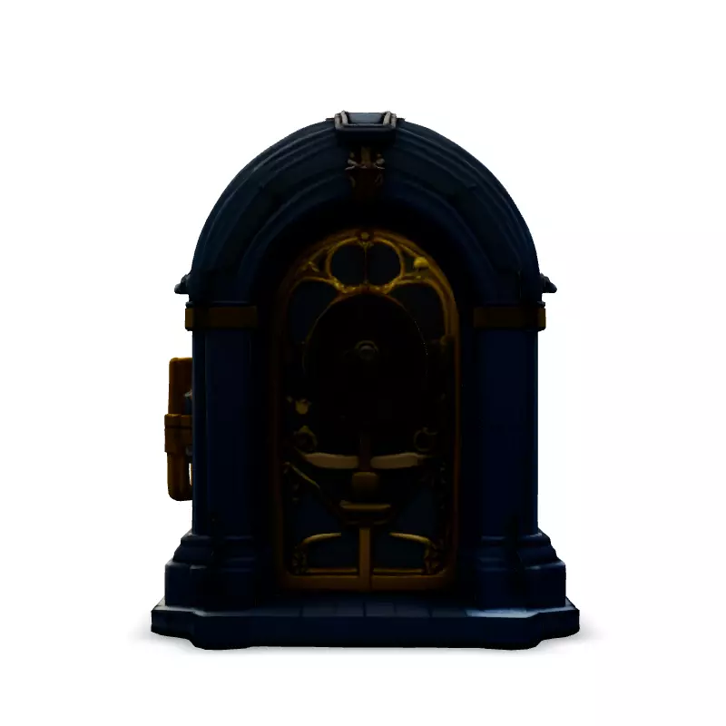 Ornate Steampunk Vault Door Low-poly 3D model_6