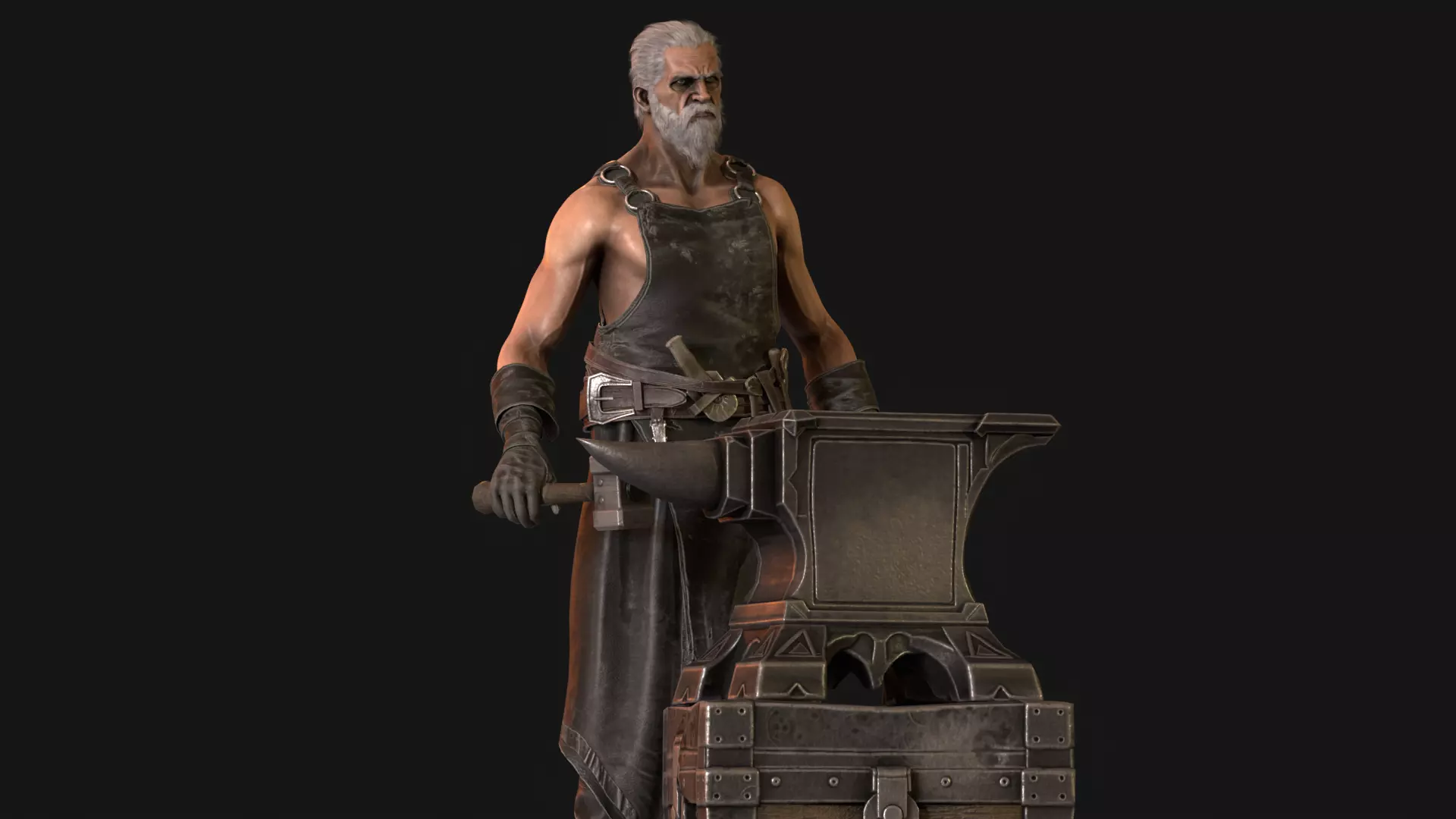 BlackSmith Low-poly 3D model_15