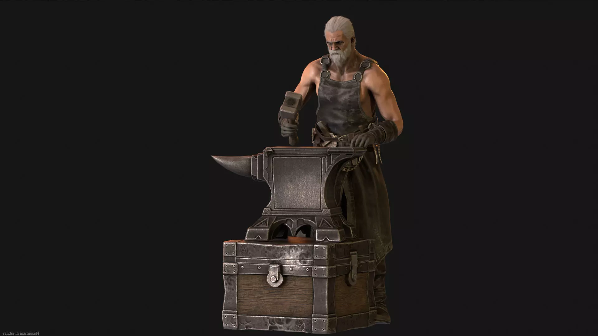 BlackSmith Low-poly 3D model_4