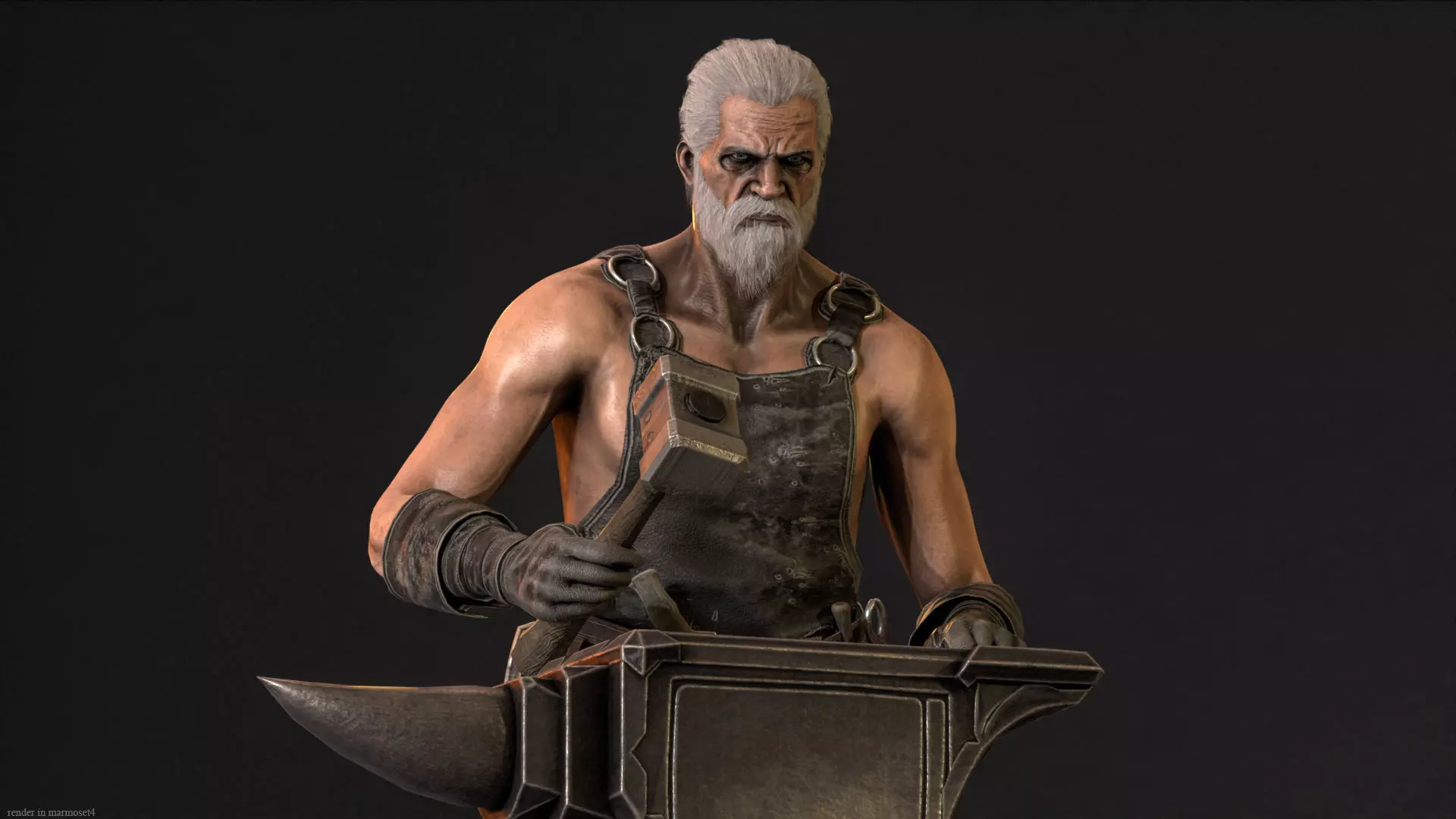 BlackSmith Low-poly 3D model_2