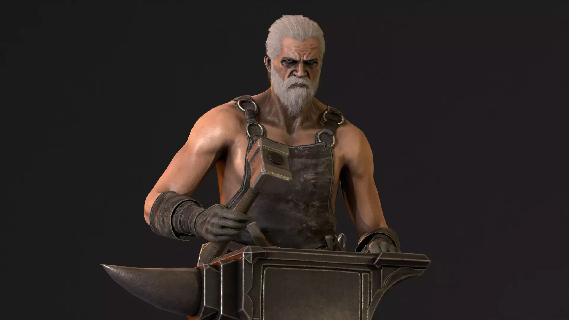 BlackSmith Low-poly 3D model_28